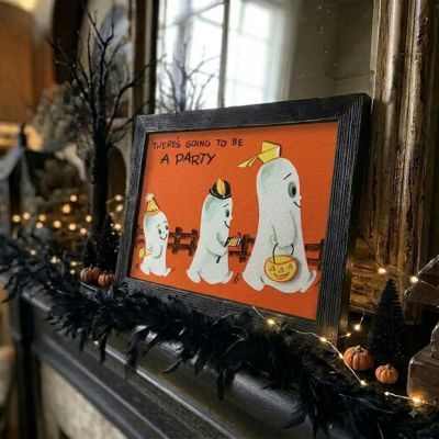 Rustic Framed It's a Halloween Party Wall Decor