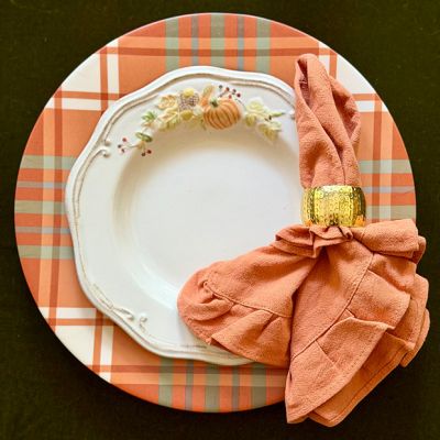 Rustic Harvest Plaid Charger Plate Set