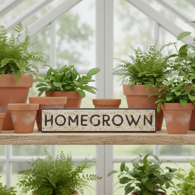 Rustic Homegrown Metal Wall Sign