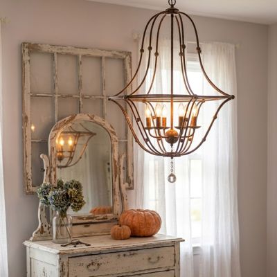 Rustic Metal Cage Chandelier