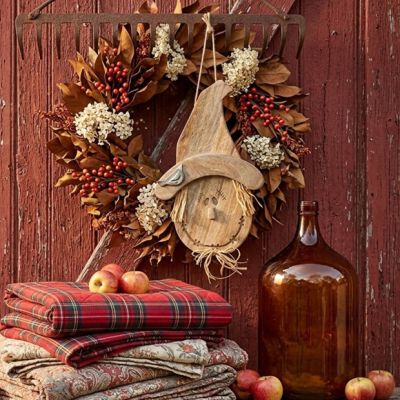 Rustic Natural Wood Hanging Scarecrow