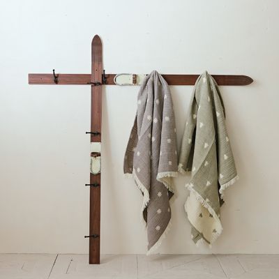 Rustic Ski Hook Wall Rail