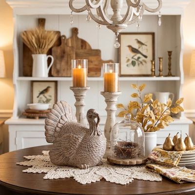 Rustic Textured Cement Turkey Figurine