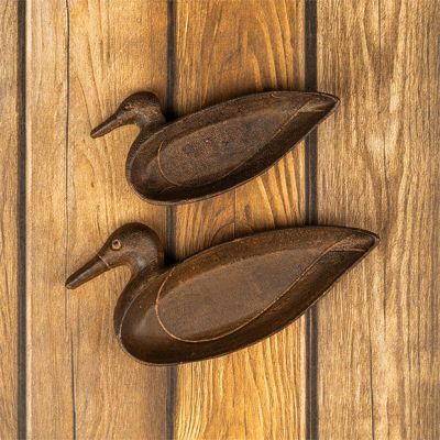 Rustic Woodland Metal Mallard Trays Set of 2