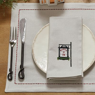 Santa Is In Napkin Set of 4