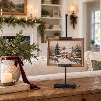 Scalloped Black Metal Adjustable Easel