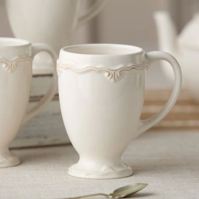 Scrollwork Stoneware Coffee Mug
