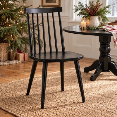 Sleek Spindle Back Dining Chair Set of 2