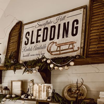 Snowflake Hill Sledding Canvas Wall Art