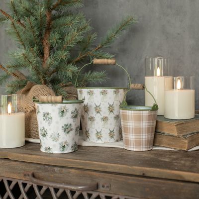 Snowy Christmas Bucket Set of 3