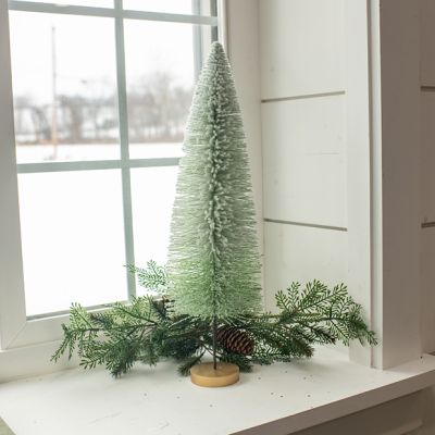 Snowy Green Ombre Bottlebrush Tree 20 Inch