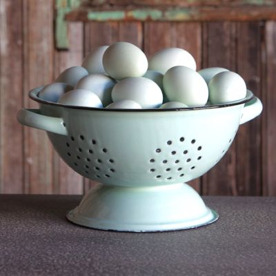 Soft Blue Enamelware Colander