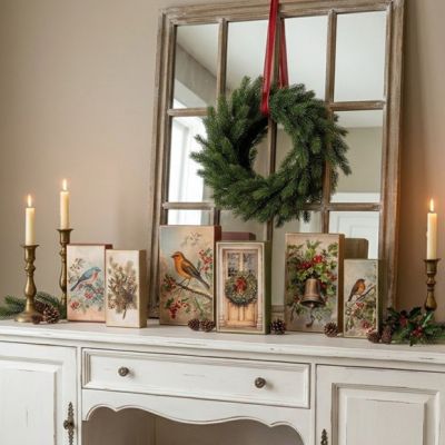 Stacking Boxes With Holly Berries Set of 6