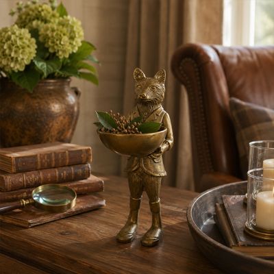 Standing Fox With Display Bowl