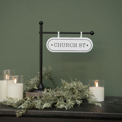 Tabletop Hanging Church St. Sign