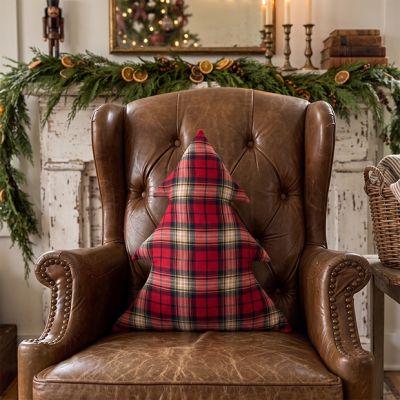 Tartan Plaid Tree Pillow