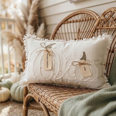 Tattered Pumpkins Rectangle Accent Pillow