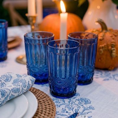 Textured Green Drinking Glass