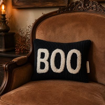 Textured Boo Accent Pillow