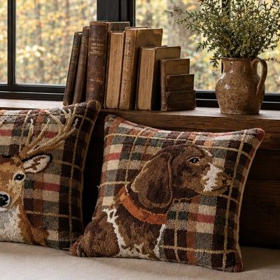 The Plaid Harvest Hook Pillow Dog