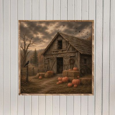 The Pumpkin Barn Printed Canvas Wall Sign