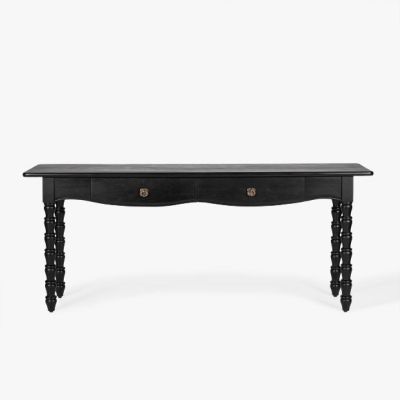 Timeless Farmhouse Spindle Leg Console Table Black | SHIPS FREE