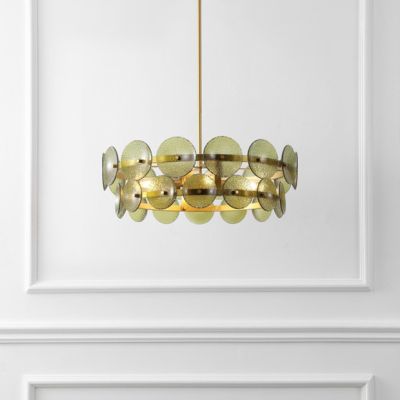 Tinted Green Glass Chandelier