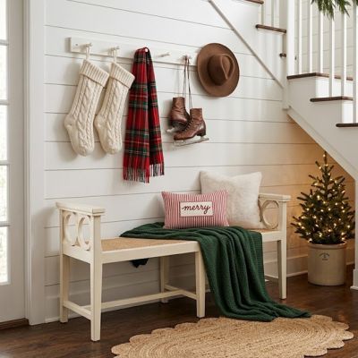 Traditional Cream Circles Bench