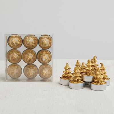 Tree Shaped Flameless Tea Light Set of 9