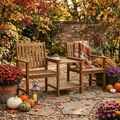 Two Seat Outdoor Wood Bench
