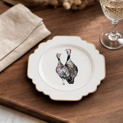 Vagabond House Scalloped Turkey Bone China Bread Plate