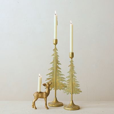 Verdigris Evergreen Taper Holder One of Each