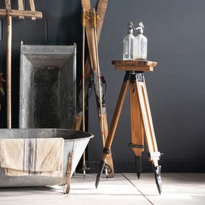 Vintage Farmhouse Tripod Pedestal Stand