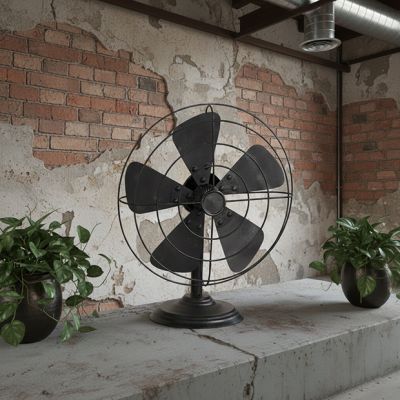 Vintage Inspired Decorative Metal Fan
