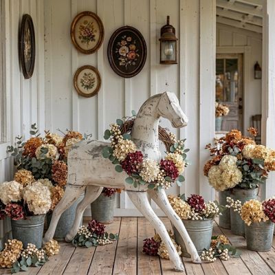 Vintage Inspired Hobby Horse Statue