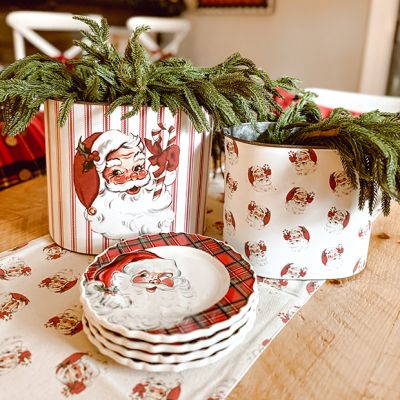 Vintage Inspired Patterned Holiday Buckets Set of 2