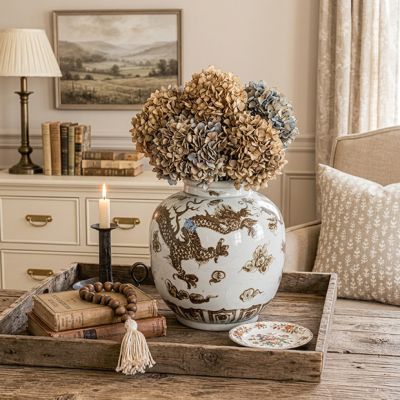 Vintage Reproduction Imperial Dragon Porcelain Vase