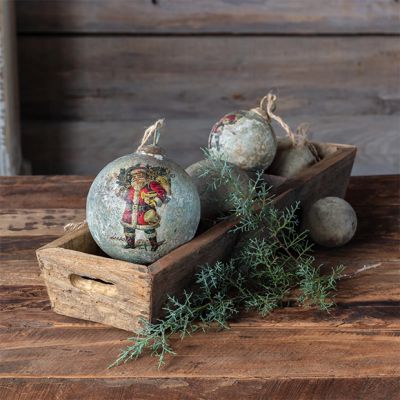 Vintage Santa Bearing Gifts Ball Ornament