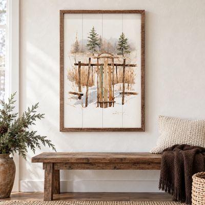 Vintage Sleigh Resting Framed Wall Decor