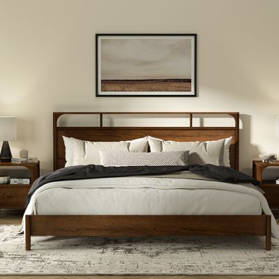 Walnut Modern Elegance Bed Frame