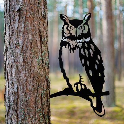 Watchful Owl Metal Outdoor Art