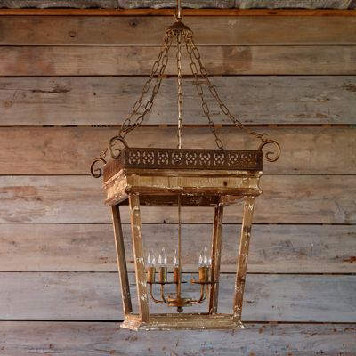 Weathered Guardhouse Lantern Chandelier