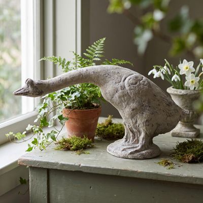 Weathered Homestead Leaning Goose Figurine