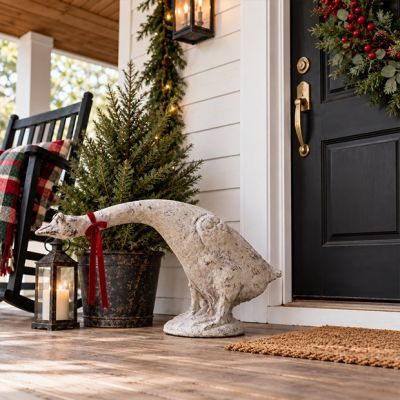 Weathered Homestead Leaning Goose Figurine