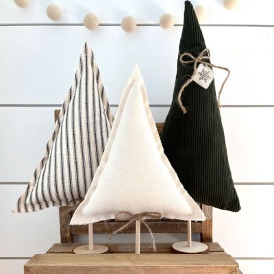 Winter Fabric Tabletop Tree Set of 3