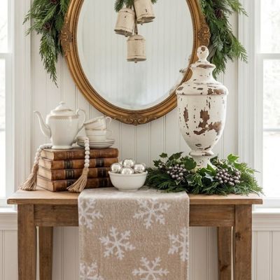 Winter Flurries Woven Jacquard Table Runner