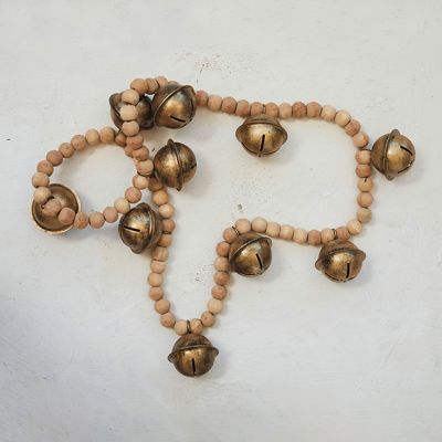 Wood Beaded Bell Garland