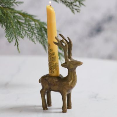 Woodland Deer Metal Candleholder Set of 2