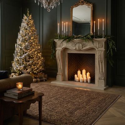 Woodland Manor Brown/Dark Brown Area Rug