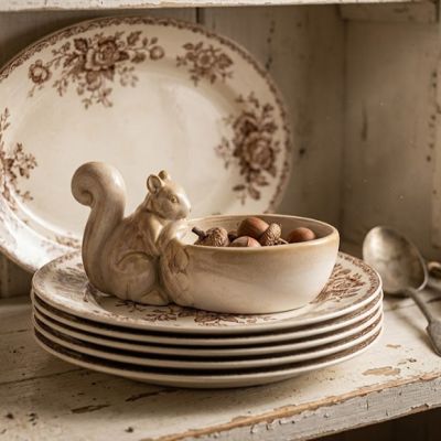 Woodland Squirrel Stoneware Bowl